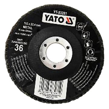 易尔拓/YATO 棕刚玉钹型百叶轮，YT-83281 115×22.23，36# 售卖规格：1个