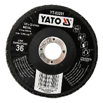 易尔拓/YATO 棕刚玉钹型百叶轮，YT-83291 125×22.23，36# 售卖规格：1个