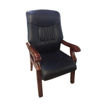 京鑫辉 实木会议椅，XH-HY-LT01 实木皮革椅加厚高弹舒适办公椅总裁椅 750*650*1120mm 黑色 5张起订 售卖规格：1把