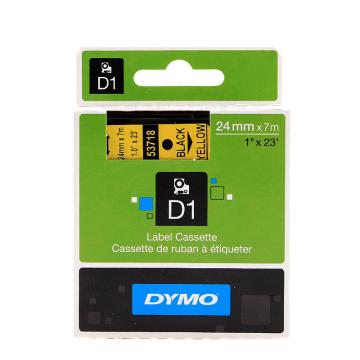 DYMO 商用D1电子标签带，SC53718 黄底/黑字 24mm*7m 售卖规格：1卷