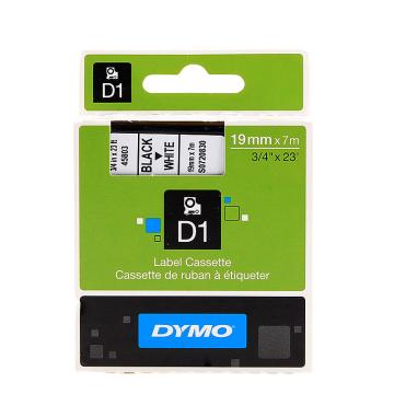 DYMO 商用D1电子标签带，SC45803 白底/黑字 19mm*7m 售卖规格：1卷