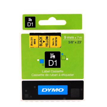 DYMO 商用D1电子标签带，SC40918 黄底/黑字 9mm*7m 售卖规格：1卷