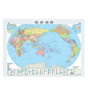 得力(deli)世界地图，530*760mm 正规授权审图号 18075