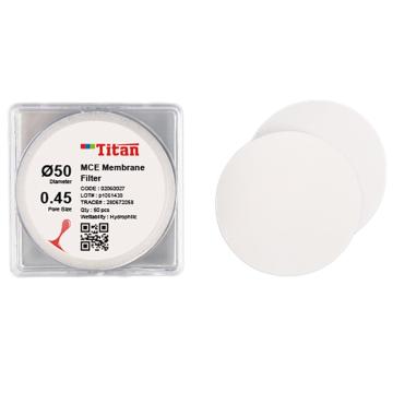泰坦 微孔滤膜 混合纤维素（MCE） 0.45μm 50mm，1盒（50片/小盒,100片/盒）FXLM-0008 售卖规格：1盒