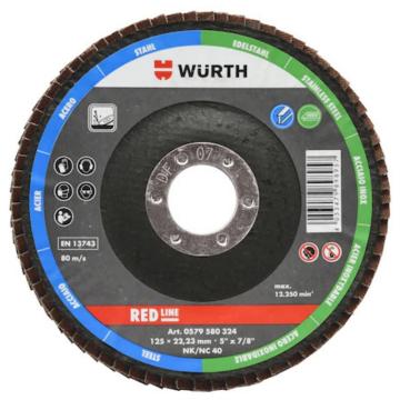 伍尔特/WURTH 百叶轮-刚玉凸面型，0579580324 直径125mm×孔22.23mm×粒度40# 售卖规格：10个/包