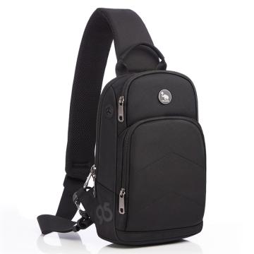 爱华仕 新款男士胸包，OCK5673黑色 可充电多隔层休闲运动斜挎包男士通勤包包手机包 售卖规格：1个