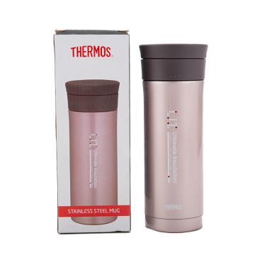 膳魔师/THERMOS 保温杯，JMK-500浅银红色 不锈钢带茶隔水杯子商务办公男女士水杯子 售卖规格：1个