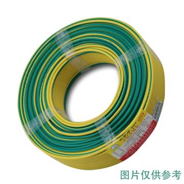 飞鹤线缆 单芯铜塑硬电线，BV-240 黄绿双色 售卖规格：100米/卷