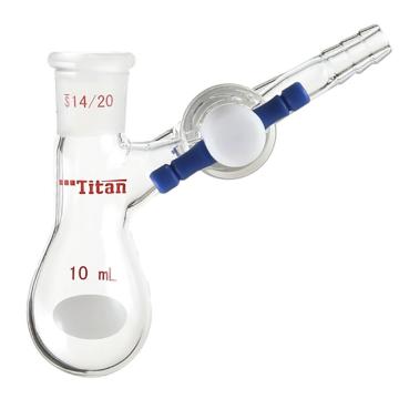 泰坦 反应茄瓶，磨口：14/20，10ml，四氟节门 特优级，TF901410 售卖规格：1个