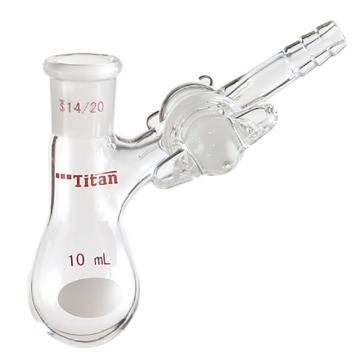 泰坦 反应茄瓶，磨口：14/20，10ml，玻璃节门 特优级，TF901410G 售卖规格：1个