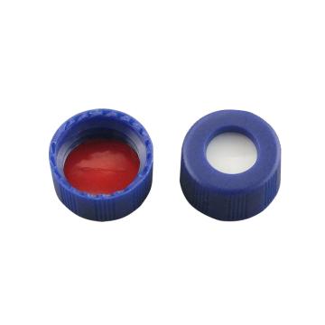 泰坦 9mm预组装蓝色开口螺纹盖 带预开口白色PTFE/红色硅胶垫，1包（100个/包）FXJYP-0034 售卖规格：1包