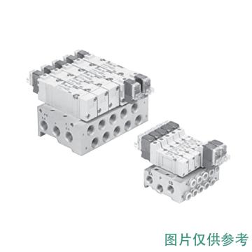 SMC 5通电磁阀，SS5Y3-41-04-M5 底板配管型集装式,整体集装板,各自配线,41型 售卖规格：1个