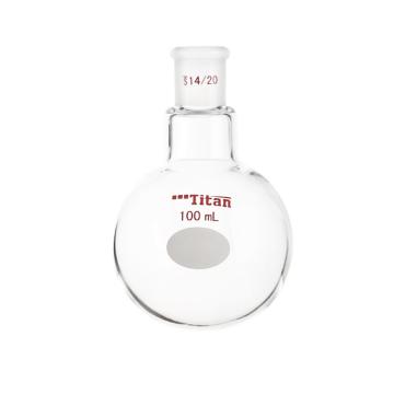 泰坦 单颈圆底球瓶，厚壁高强度，磨口：14/20，100ml 特优级，TF301100 售卖规格：1个
