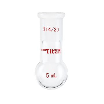泰坦 单颈圆底球瓶，厚壁高强度，磨口：14/20，5ml 特优级，TF301405 售卖规格：1个