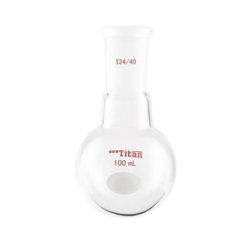 泰坦 单颈圆底球瓶，厚壁高强度，磨口：24/40，100ml 特优级 爆款，TF304100 售卖规格：1个