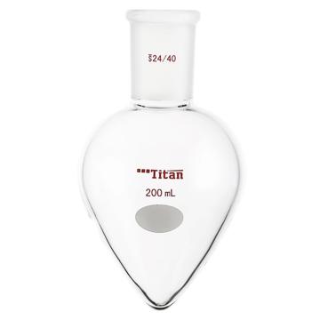 泰坦 厚壁鸡心磨口烧瓶，高强度，磨口：24/40，200ml 特优级，TF324200 售卖规格：1个