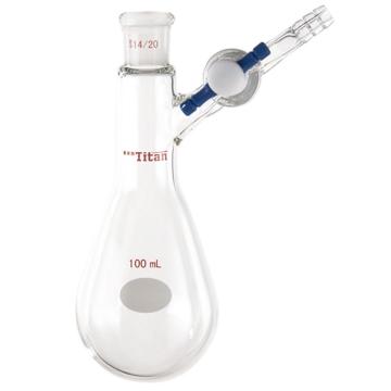 泰坦 反应茄瓶，磨口：14/20，100ml，四氟节门 特优级，TF901100 售卖规格：1个