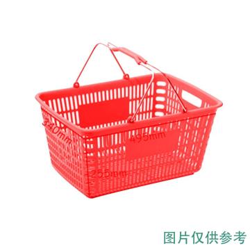 力禾 大号日式电镀柄手提篮,规格:495×340×255mm，LC-STL-8-2,红色 售卖规格：1个