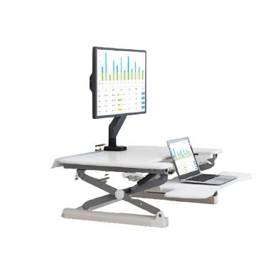 乐歌Loctek站立办公升降台电脑桌 ，笔记本显示器坐站升降办公桌M9S白色