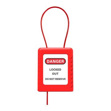 都克 细钢缆挂锁，PS53S-红 不通开二级管理型 锁梁直径2mm 长20cm 售卖规格：1把