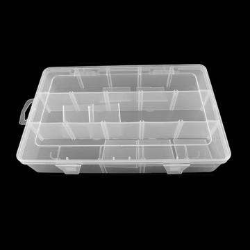安赛瑞 塑料透明零件盒，28581 15格,280×180×57mm,透明 售卖规格：1个