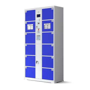 安赛瑞 智能存包柜,高1800×宽850×深460mm,蓝色,12门条码型,冷轧钢板,静电喷塑，700378 售卖规格：1个