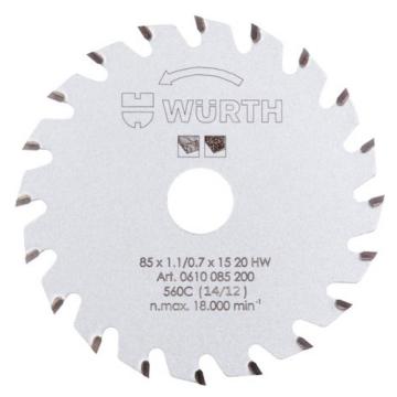 伍尔特/WURTH 木工用圆锯片，0610085200 85X1.1X15mm×20T 售卖规格：1片