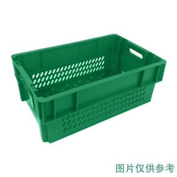 力禾 反式堆叠筐，LC-DD-3,绿色 尺寸:600×400×230mm 售卖规格：1个