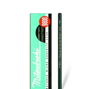 UNI 三菱铅笔，9800 B 绘画素描铅笔美术学生绘图专用木头铅笔 12支装 售卖规格：1盒