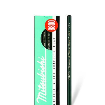 UNI 三菱铅笔，9800 H 绘画素描铅笔美术学生绘图专用木头铅笔 12支装 售卖规格：1盒