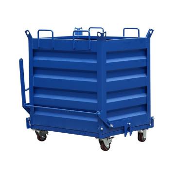 哈德威 中型铁屑箱，4寸重型PP脚轮 蓝色 额定载重(kg):1000 产品尺寸(mm):1000L*800W*1500H 售卖规格：1台