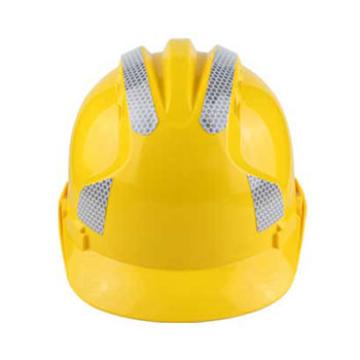 汉盾 三筋ABS带透气安全帽，HD-HT04，黄色 带透气孔，3M反光条，旋钮式帽衬，Y型下颚带 售卖规格：1顶