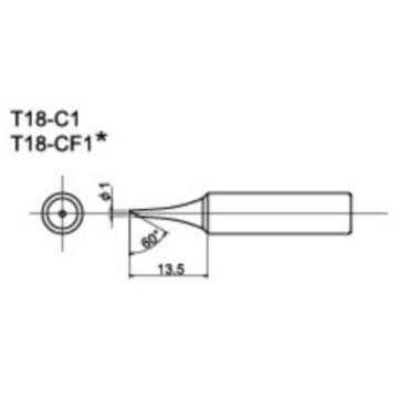 白光/HAKKO 烙铁头，T18-CF1 售卖规格：1支