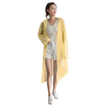 屹添 EVA时尚成人雨衣，EVA，15丝，黄色 加厚，敞口连帽款，均码 售卖规格：1件