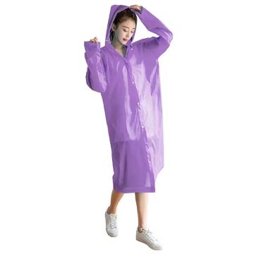 屹添 EVA时尚成人雨衣，EVA，15丝，紫色 加厚，敞口连帽款，均码 售卖规格：1件
