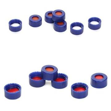 弗霓 螺纹开口盖（9mm）无预开口|蓝色|白PTFE/红硅垫，SP1624-100 100个/包，250包/箱 售卖规格：100个/包