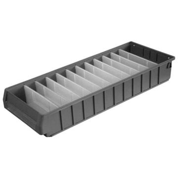 英达斯贝克 分隔式零件盒(不带隔板），6023 中4号,尺寸:600×235×90mm,灰色 售卖规格：1个