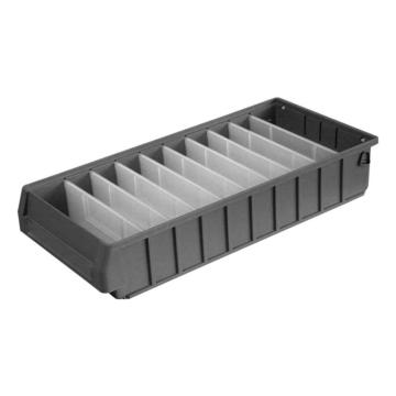 英达斯贝克 分隔式零件盒(不带隔板），5023 中3号,尺寸:500×235×90mm,灰色 售卖规格：1个