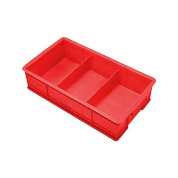 英达斯贝克 塑料固定式分格周转箱，小号3格-红色 外尺寸:350×200×85mm 售卖规格：1个