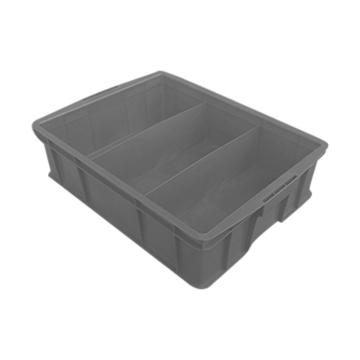 英达斯贝克 塑料固定式分格周转箱，590三格箱-灰色 外尺寸:590×385×145mm 售卖规格：1个