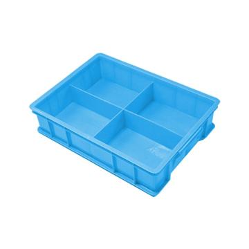英达斯贝克 塑料固定式分格周转箱，中号4格-天蓝色 外尺寸:370×275×83mm 售卖规格：1个