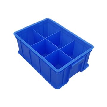 英达斯贝克 塑料固定式分格周转箱，长6格-蓝色 外尺寸:360×250×140mm 售卖规格：1个
