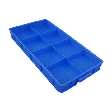 英达斯贝克 塑料固定式分格周转箱，长8格-蓝色 外尺寸:540×275×60mm 售卖规格：1个
