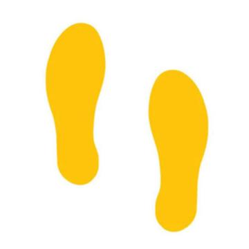 嘉辽 5S管理地贴（脚印重载，黄色），100×260mm，EBS3085 售卖规格：1包