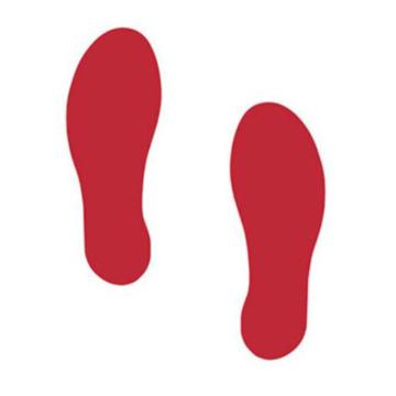 嘉辽 5S管理地贴（脚印重载，红色），100×260mm，EBS3086 售卖规格：1包