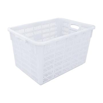 英达斯贝克 塑料周转筐,1#渔箱，外尺寸:680×475×400mm,白色 售卖规格：1个