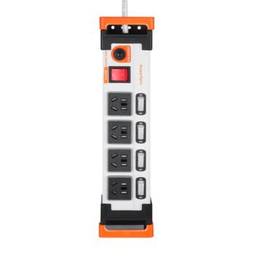 包尔星克 工业用电源插座，ML4D0018 黑色1.8米，4位五孔，分控，10A/250V，过载保护开关 售卖规格：1条
