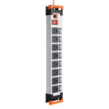 包尔星克 工业用电源插座，ML8D9018 白色1.8米，8位五孔，分控，10A/250V，过载保护开关 售卖规格：1条