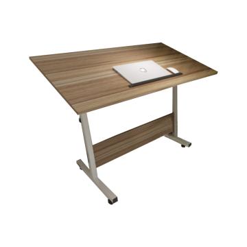 臻远 笔记本电脑桌升降桌，ZY-MSZ-15 （63.5-88cm升降）1000*600mm 可倾斜移动桌折叠床边桌加高 古橡木加厚版 售卖规格：1台