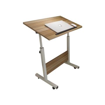 臻远 笔记本电脑桌升降桌，ZY-MSZ-04 （63.5-88cm升降）600*400mm 可倾斜移动桌折叠床边桌加高 古橡木 售卖规格：1台